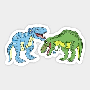 Dinosaur couple in love Sticker